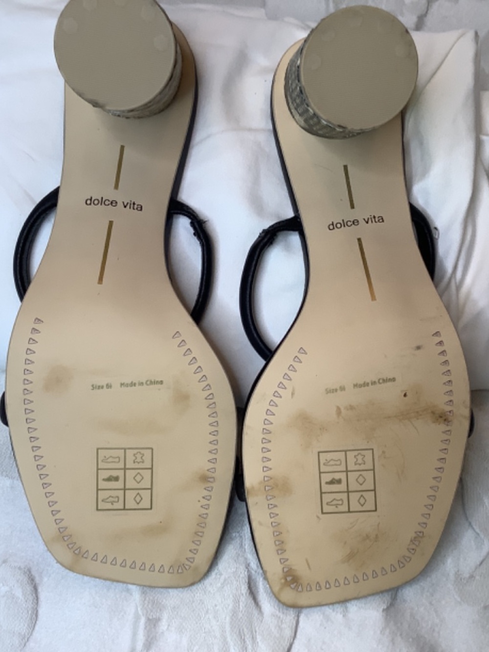 EUC Dolce Vita black snake heels sz. 6.5 sandals slip ons - Picture 7 of 10